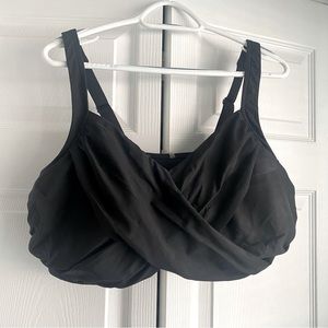 Lands’ End Black Underwire Bikini Top Size 20W G-Cup
